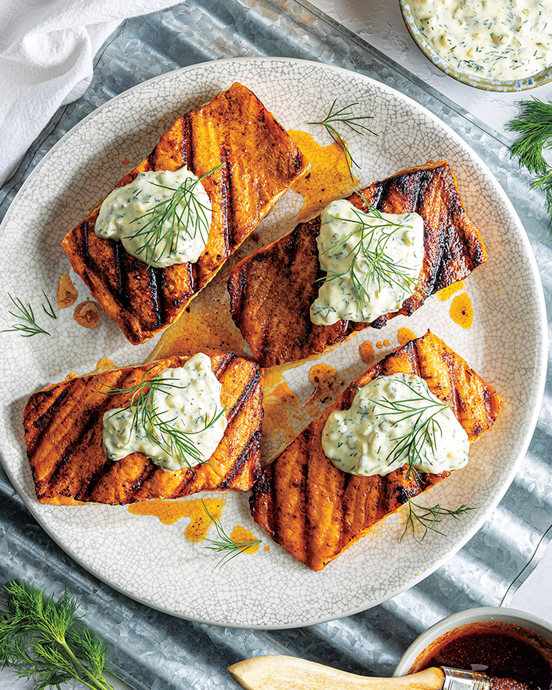 Smoky Grilled Salmon with Easy Remoulade