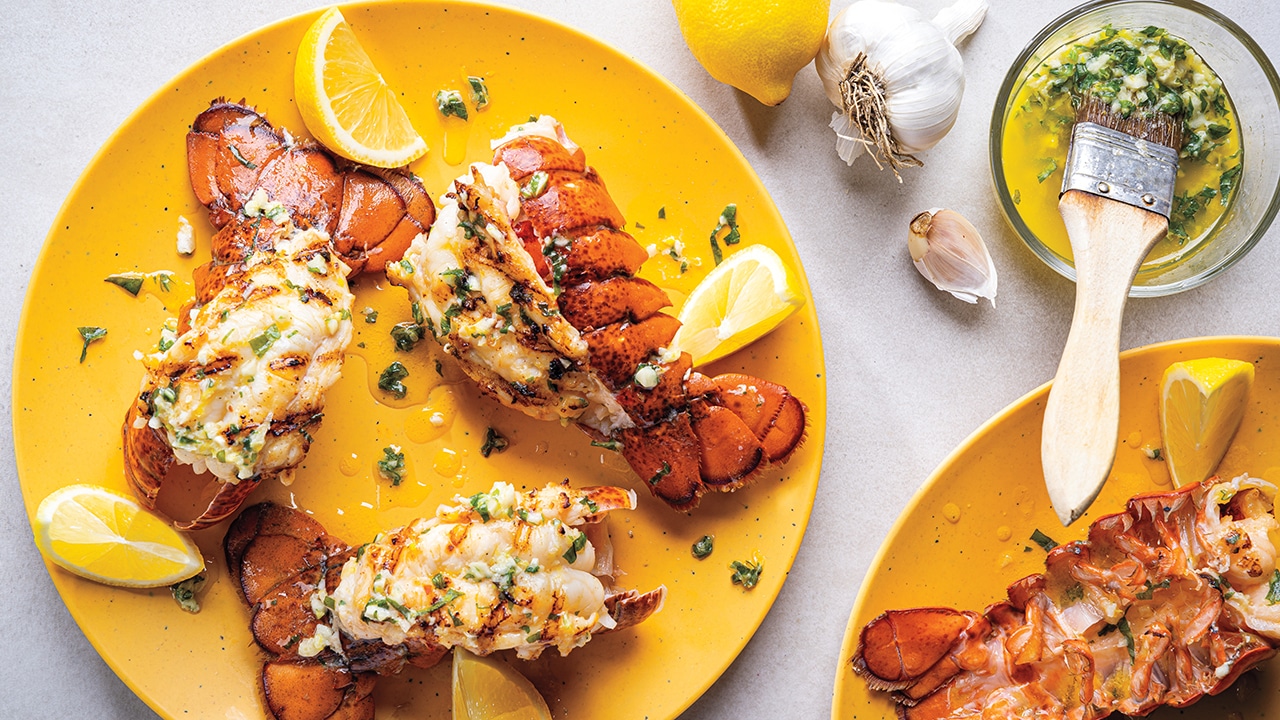 Grilled Garlic Herb Butterflied Lobster Tails Recipe