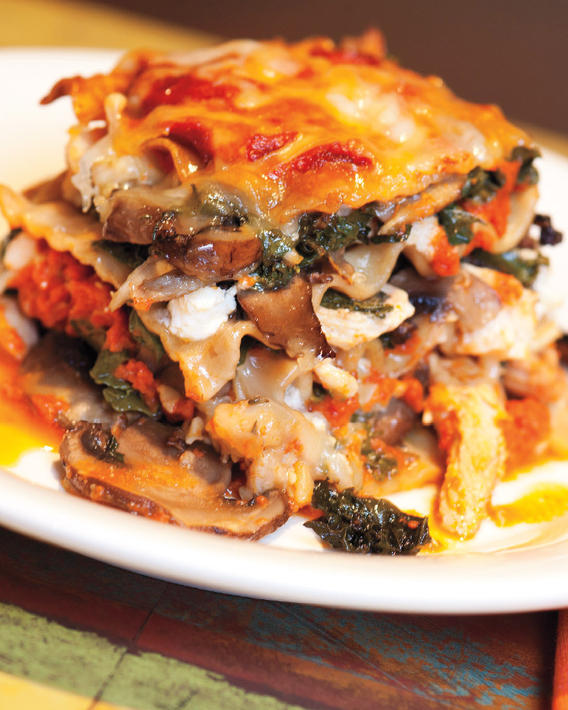 Turkey Kale Mushroom Lasagna Recipe